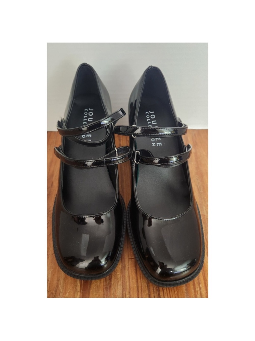 Journee Collection Tru Comfort Foam Shasta Mary Jane Heels Black‎ Patent 8.5 New